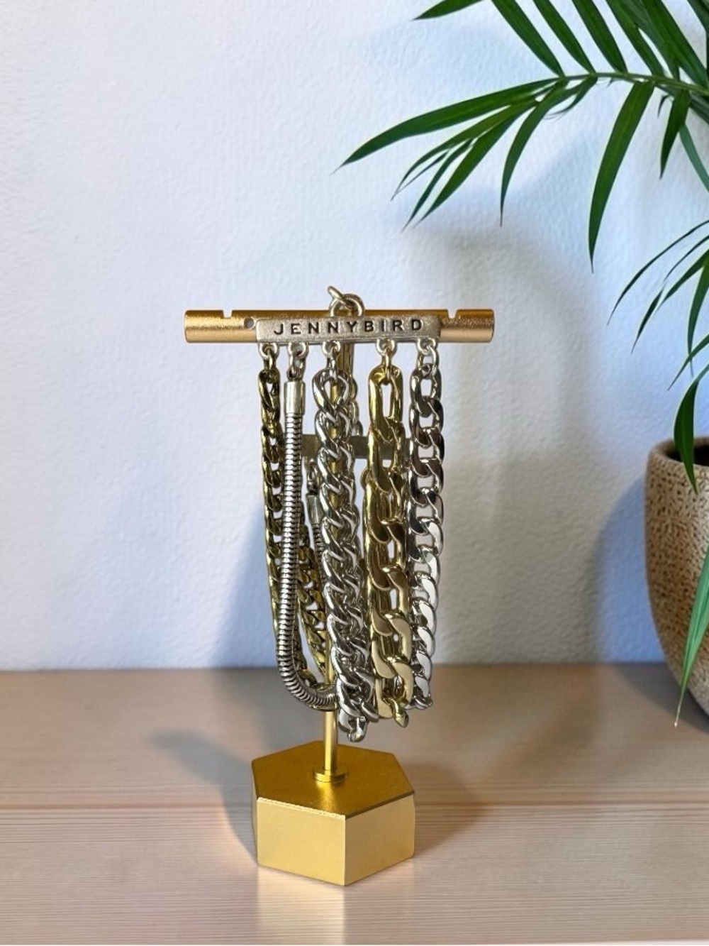 Jenny Bird Mixed Metal Multi Chain Statement Bracelet Gold Silver Adjustable